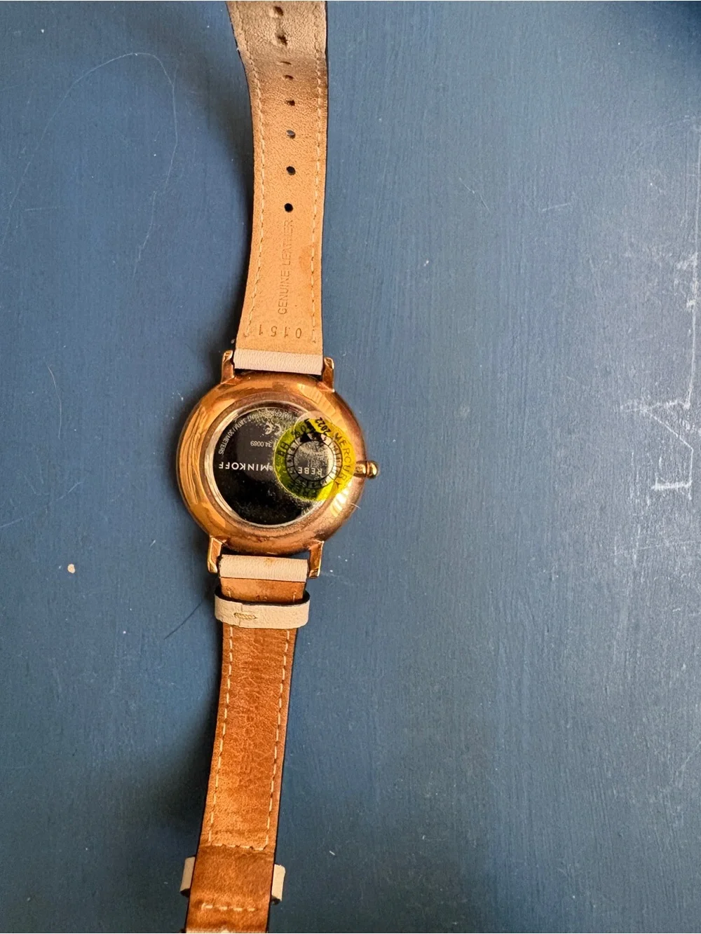 Rebecca Minkoff Women’s Leather Strap Watch - Cream with Rose Gold Accents - Picture 3 of 3